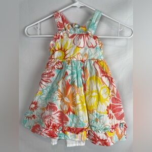 TOMMY BAHAMA Girls Toddler Tropical Summer Floral Ruffle Dress Lined Cotton 3T